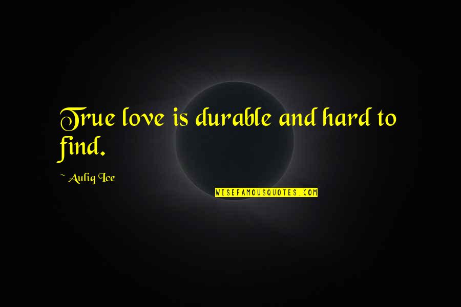 Dating And Love Quotes By Auliq Ice: True love is durable and hard to find.