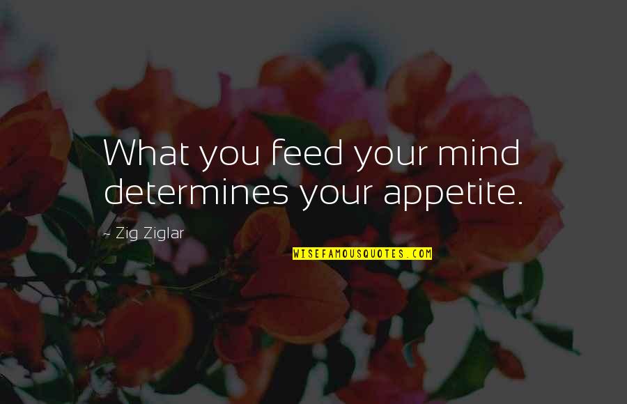 Datta Quotes By Zig Ziglar: What you feed your mind determines your appetite.