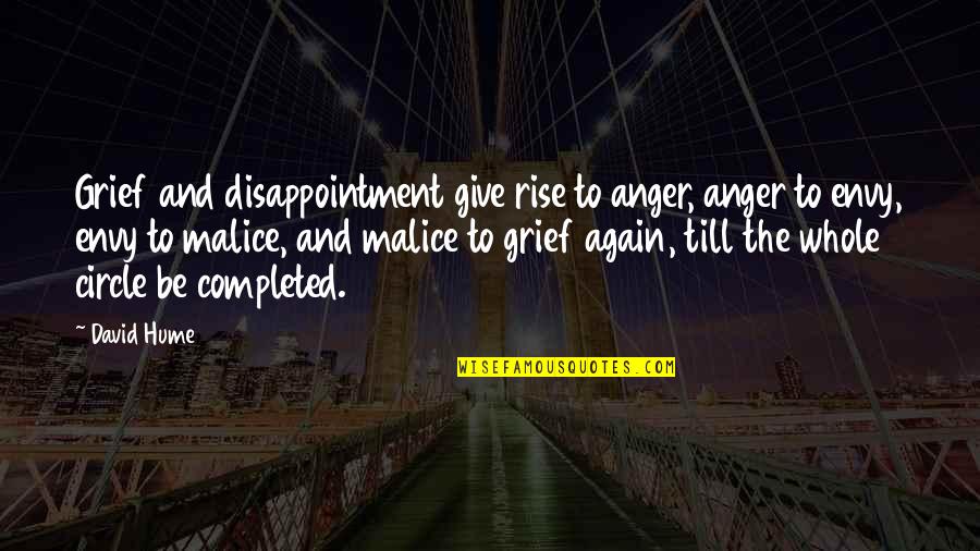 Daud Quotes By David Hume: Grief and disappointment give rise to anger, anger