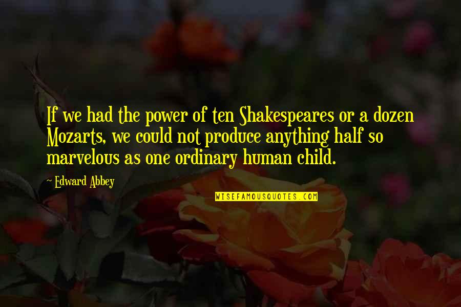 Dauernde Last Quotes By Edward Abbey: If we had the power of ten Shakespeares