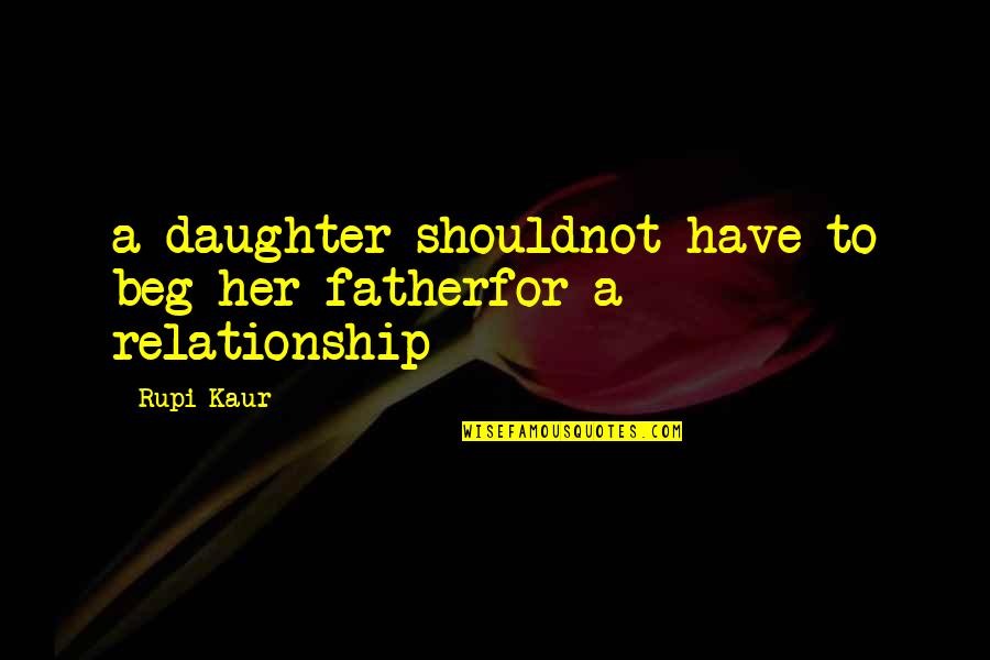 Daughter Father Relationships Quotes By Rupi Kaur: a daughter shouldnot have to beg her fatherfor