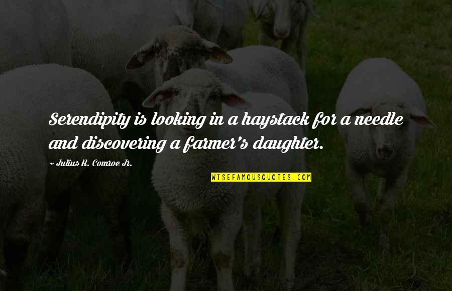 Daughter Inspirational Quotes By Julius H. Comroe Jr.: Serendipity is looking in a haystack for a