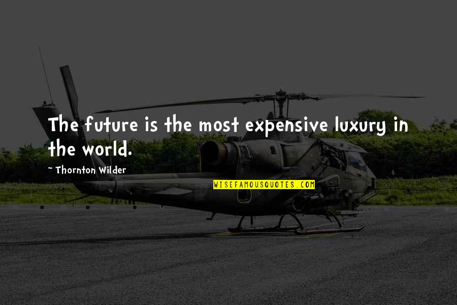 Dauman Electric Quotes By Thornton Wilder: The future is the most expensive luxury in