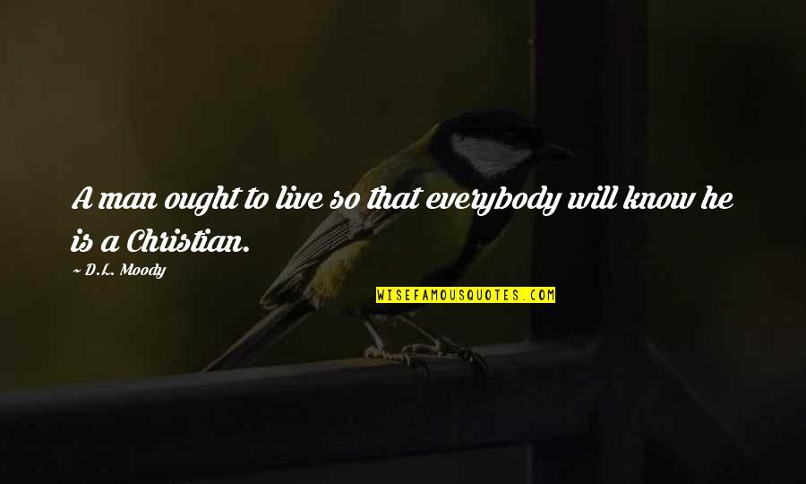 D'aumesbery Quotes By D.L. Moody: A man ought to live so that everybody