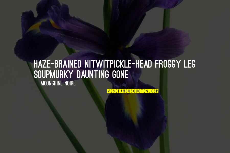 Daunting Quotes By Moonshine Noire: haze-brained nitwitpickle-head froggy leg soupmurky daunting gone
