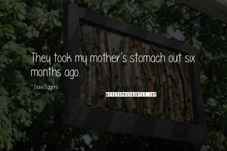 Dave Eggers quotes: They took my mother's stomach out six months ago.