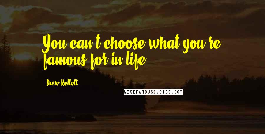 Dave Kellett quotes: You can't choose what you're famous for in life.