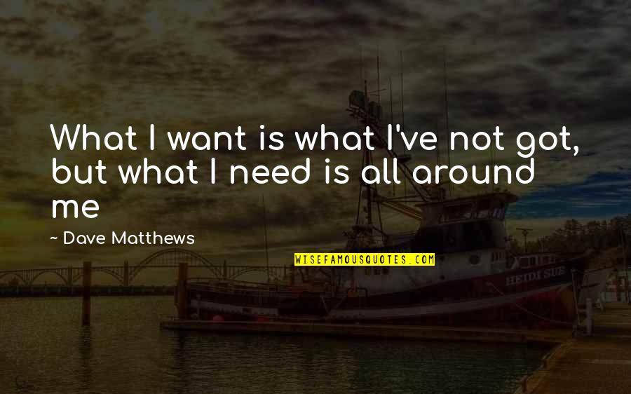 Dave Matthews Quotes By Dave Matthews: What I want is what I've not got,