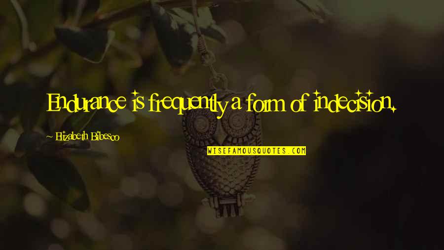 Dave Morin Quotes By Elizabeth Bibesco: Endurance is frequently a form of indecision. Dave Morin Quotes By Elizabeth Bibesco: Endurance is frequently a form of indecision.