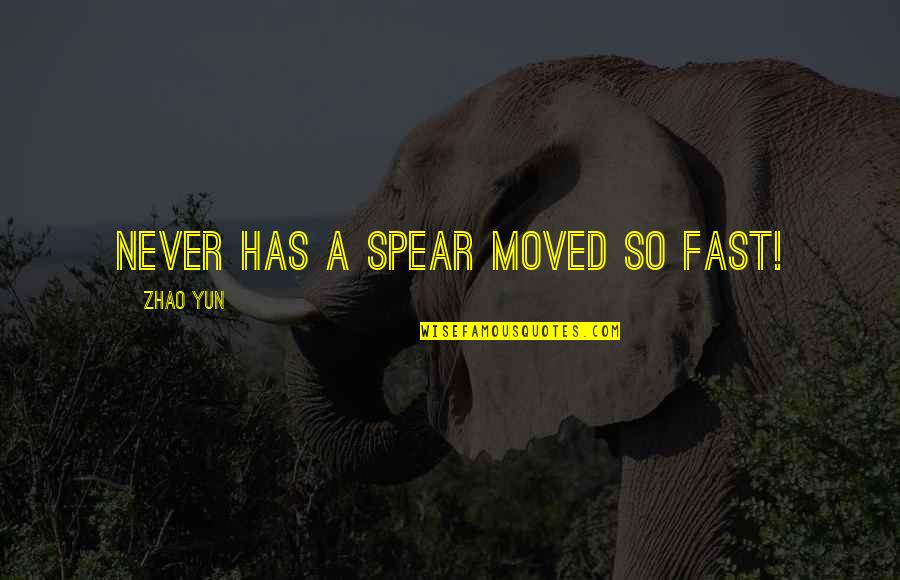 Daven Lannister Quotes By Zhao Yun: Never has a spear moved so fast!