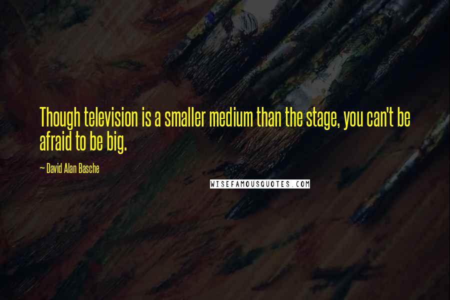 David Alan Basche quotes: Though television is a smaller medium than the stage, you can't be afraid to be big.