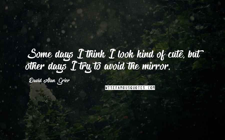 David Alan Grier quotes: Some days I think I look kind of cute, but other days I try to avoid the mirror.
