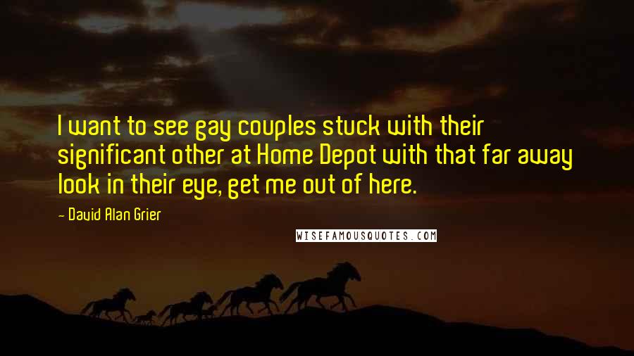 David Alan Grier quotes: I want to see gay couples stuck with their significant other at Home Depot with that far away look in their eye, get me out of here.