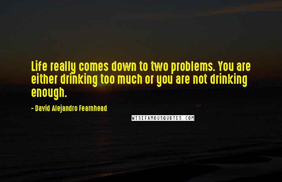 David Alejandro Fearnhead quotes: Life really comes down to two problems. You are either drinking too much or you are not drinking enough.