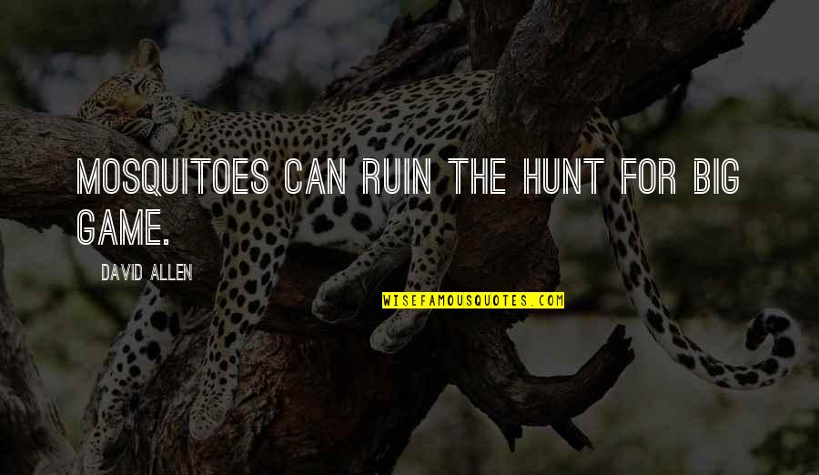 David Allen Quotes By David Allen: Mosquitoes can ruin the hunt for big game.