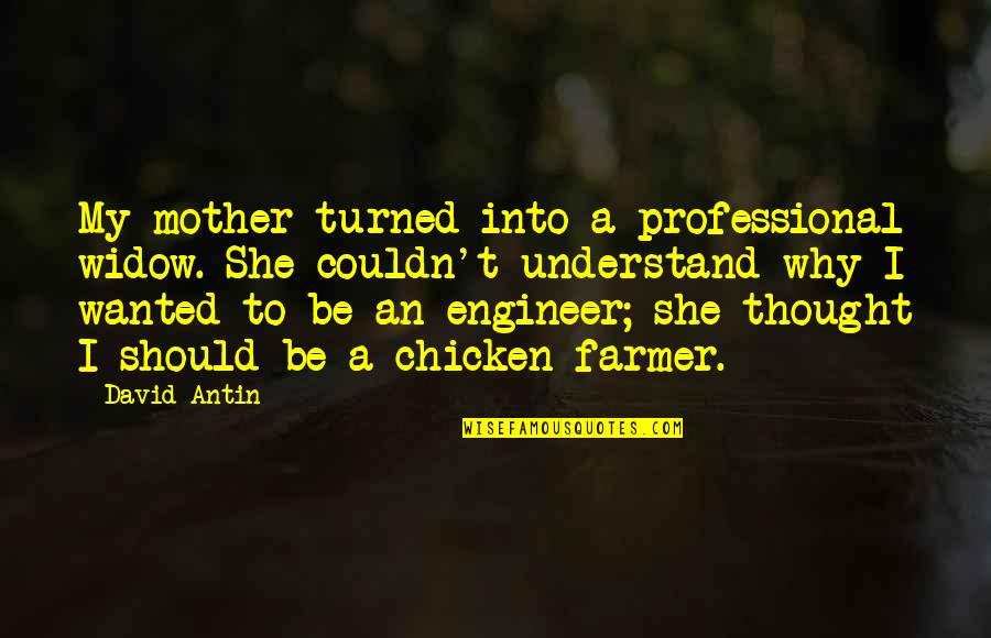 David Antin Quotes By David Antin: My mother turned into a professional widow. She