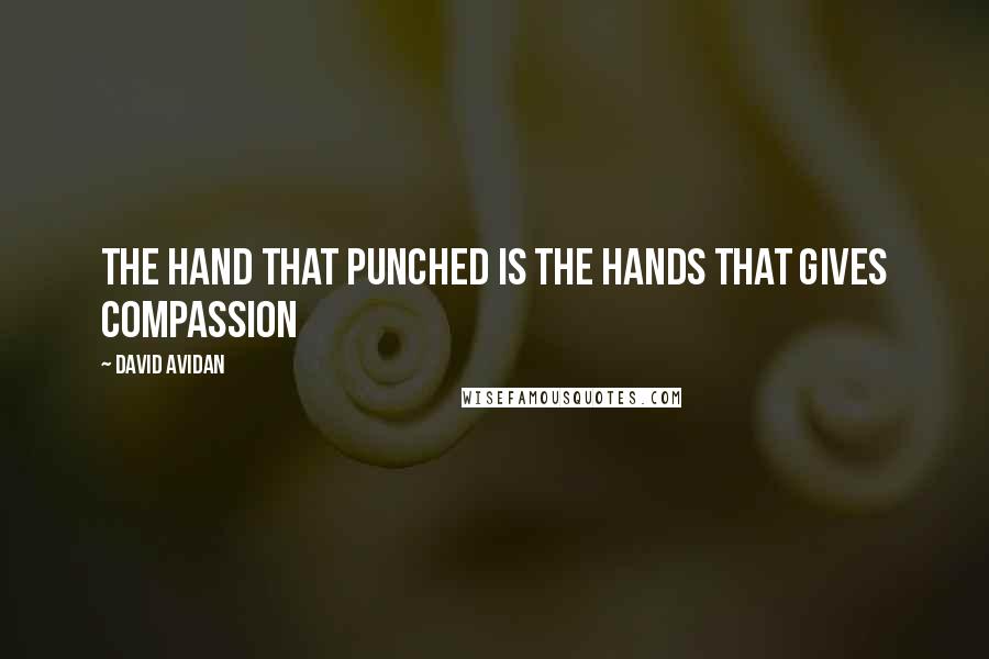 David Avidan quotes: The hand that punched is the hands that gives compassion