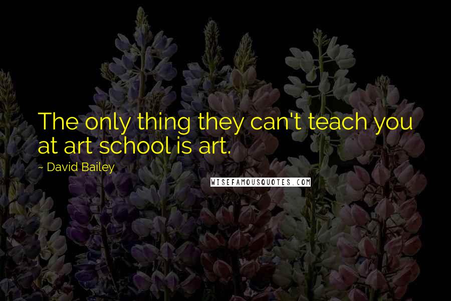 David Bailey quotes: The only thing they can't teach you at art school is art.