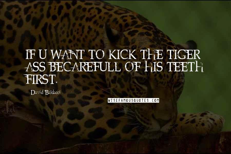 David Baldacci quotes: IF U WANT TO KICK THE TIGER ASS BECAREFULL OF HIS TEETH FIRST.