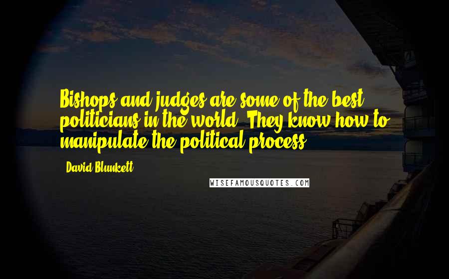 David Blunkett quotes: Bishops and judges are some of the best politicians in the world. They know how to manipulate the political process.