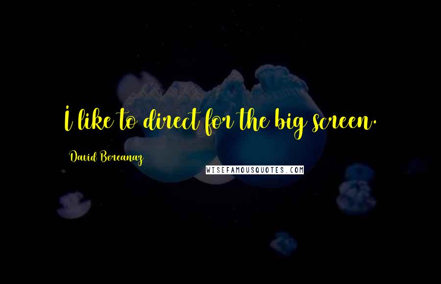 David Boreanaz quotes: I like to direct for the big screen.