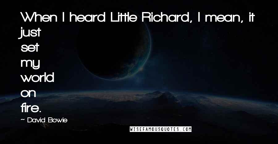 David Bowie quotes: When I heard Little Richard, I mean, it just set my world on fire.