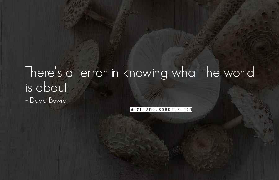 David Bowie quotes: There's a terror in knowing what the world is about