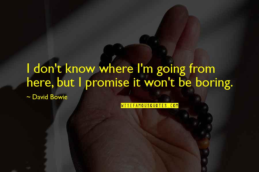 David Bowie Where M Going Quotes By David Bowie: I don't know where I'm going from here,