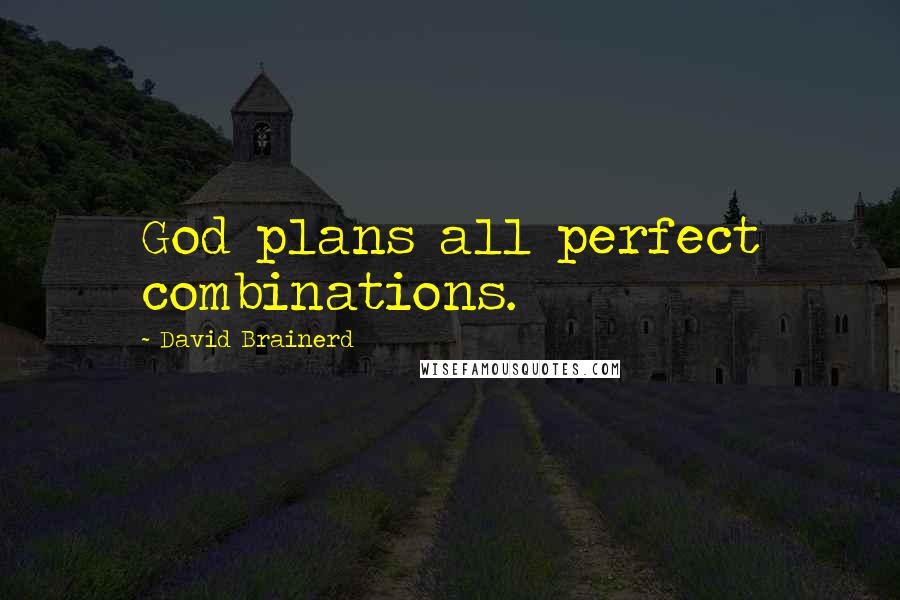 David Brainerd quotes: God plans all perfect combinations.