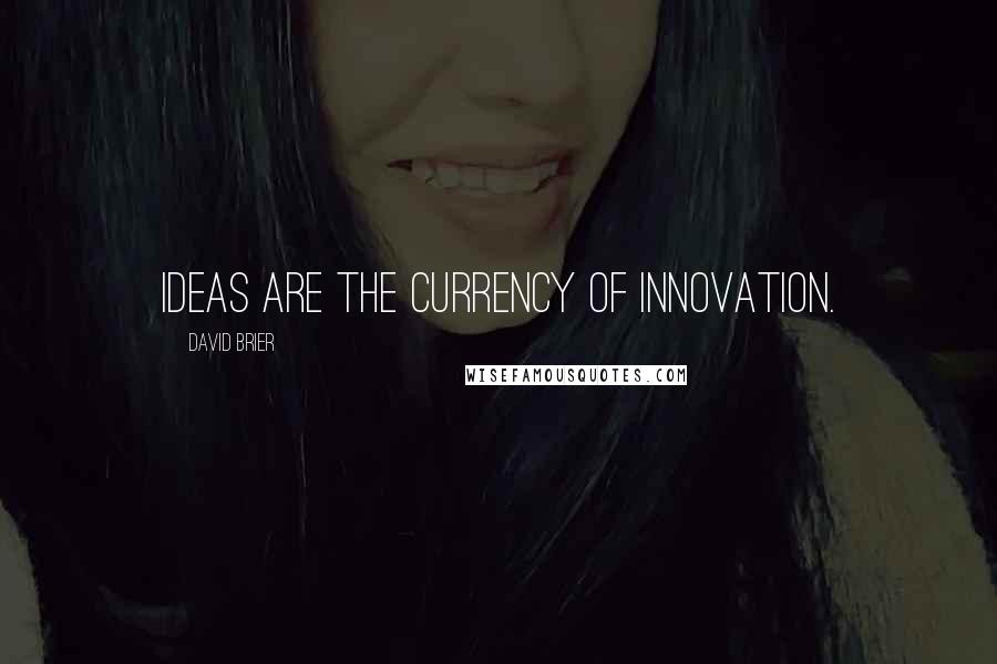 David Brier quotes: Ideas are the currency of innovation.