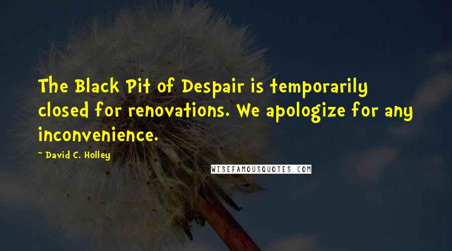 David C. Holley quotes: The Black Pit of Despair is temporarily closed for renovations. We apologize for any inconvenience.