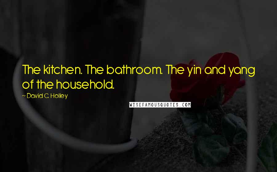 David C. Holley quotes: The kitchen. The bathroom. The yin and yang of the household.