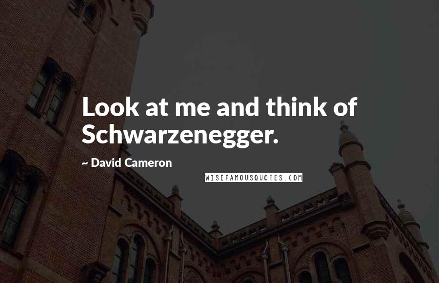 David Cameron quotes: Look at me and think of Schwarzenegger.