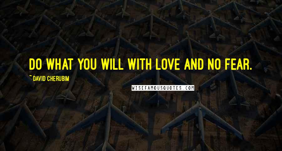 David Cherubim quotes: Do what you Will with love and no fear.