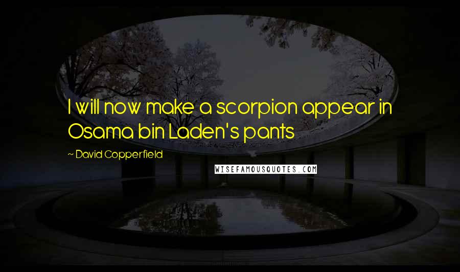 David Copperfield quotes: I will now make a scorpion appear in Osama bin Laden's pants