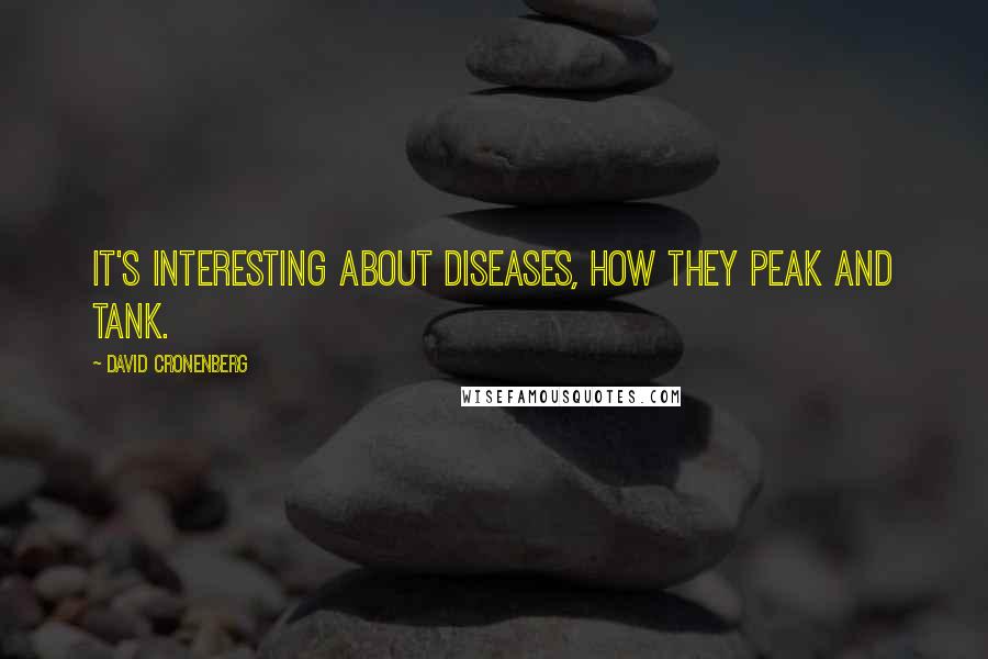 David Cronenberg quotes: It's interesting about diseases, how they peak and tank.