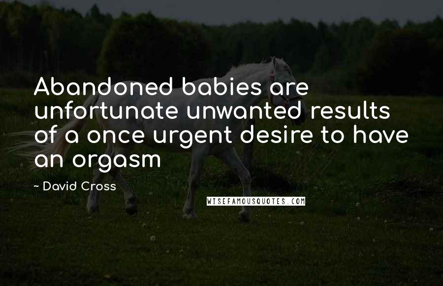 David Cross quotes: Abandoned babies are unfortunate unwanted results of a once urgent desire to have an orgasm