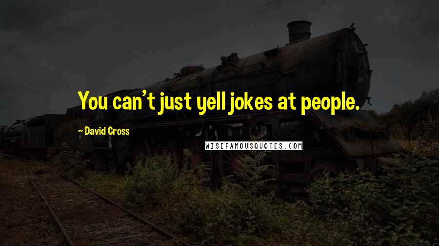 David Cross quotes: You can't just yell jokes at people.