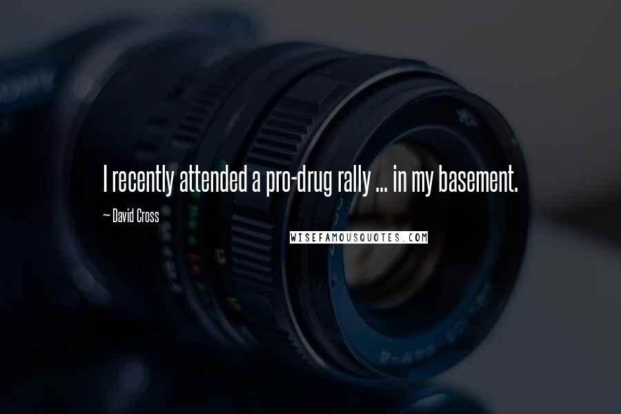 David Cross quotes: I recently attended a pro-drug rally ... in my basement.