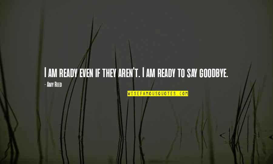 David Deangelo Quotes By Amy Reed: I am ready even if they aren't. I