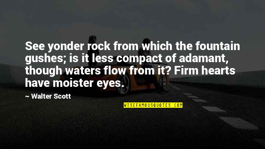 David Diehl Quotes By Walter Scott: See yonder rock from which the fountain gushes;