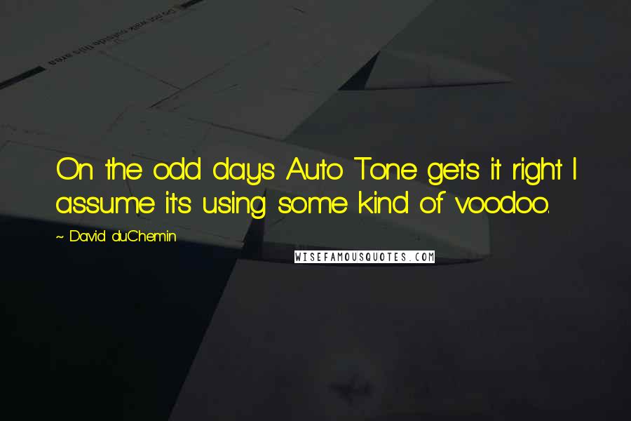 David DuChemin quotes: On the odd days Auto Tone gets it right I assume it's using some kind of voodoo.