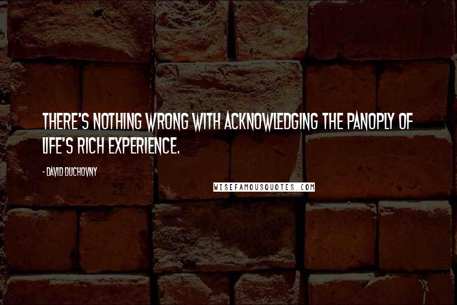 David Duchovny quotes: There's nothing wrong with acknowledging the panoply of life's rich experience.