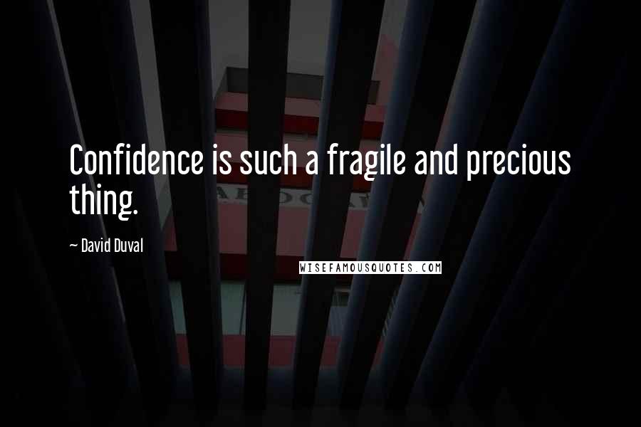 David Duval quotes: Confidence is such a fragile and precious thing.