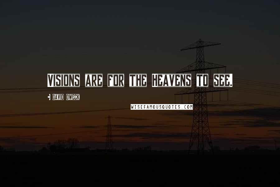 David Dweck quotes: Visions are for the Heavens to see.