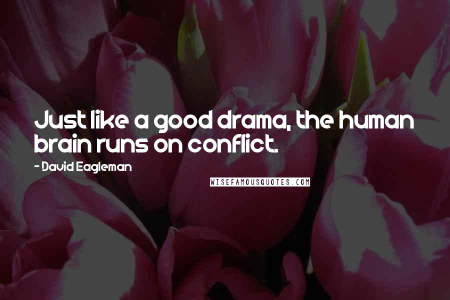 David Eagleman quotes: Just like a good drama, the human brain runs on conflict.