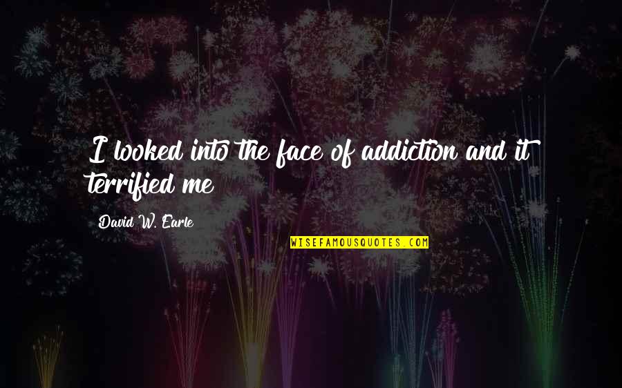 David Earle Quotes By David W. Earle: I looked into the face of addiction and