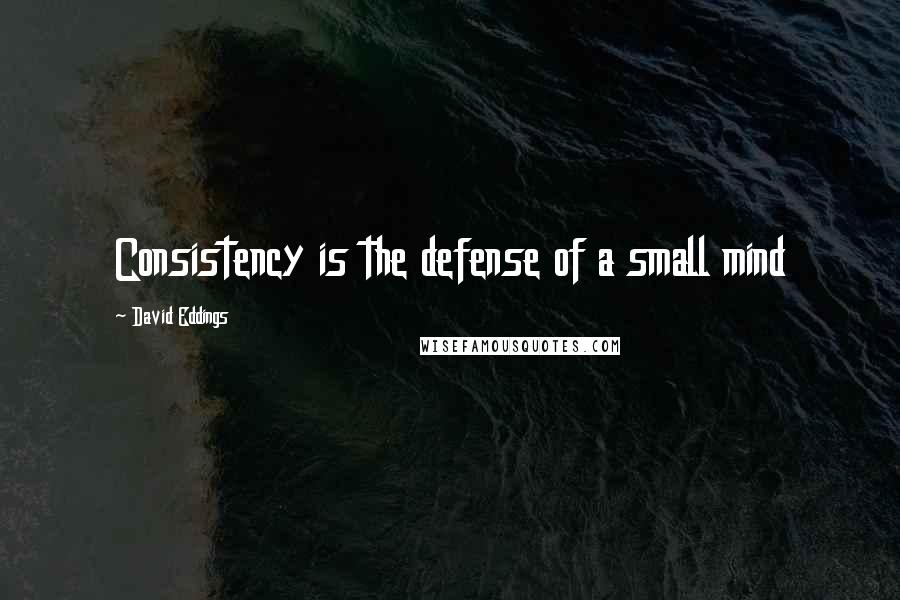 David Eddings quotes: Consistency is the defense of a small mind