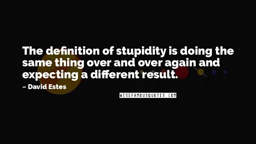 David Estes quotes: The definition of stupidity is doing the same thing over and over again and expecting a different result.