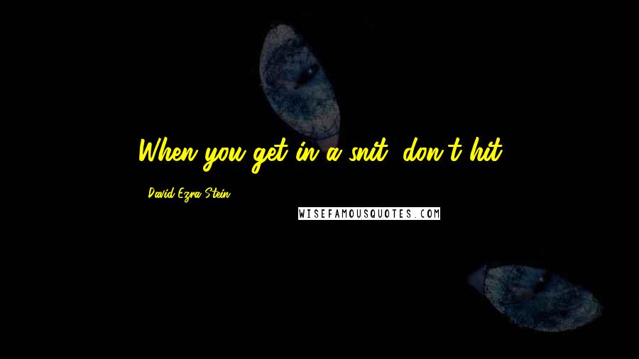 David Ezra Stein quotes: When you get in a snit, don't hit